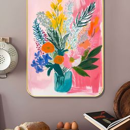 Livin'luxe Pink & Yellow Floral Bouquet Printed Wall Art-picture-10