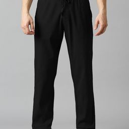 TCI Men Striped Relaxed Mid-Rise Linen Corduroy Trousers-image-53