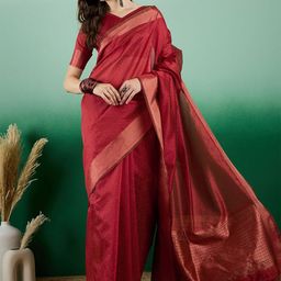 SYS Brand - Shop Your Style Woven Design Zari Pure Silk Saree-image-76