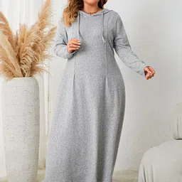 StyleCast Curve Solid Hooded Plus Size Maxi Dress-image-20