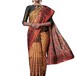 KALINI Ethnic Motifs Printed Satin Saree-picture-40