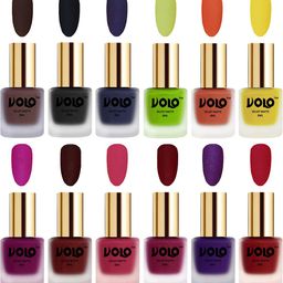 VOLO Set Of 12 Velvet Matte Nail Polish - 8 ml Each-image-90