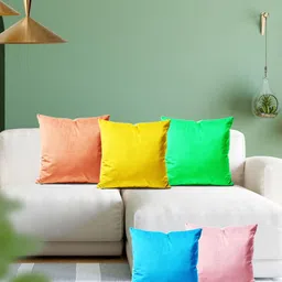 ArtzFolio Multicoloured Set of 5 Velvet Square Cushion Covers-picture-0