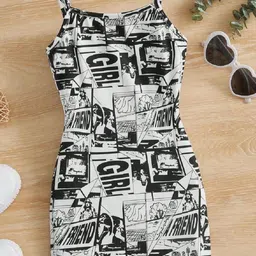 White World Print Bodycon Mini Dress-picture-20