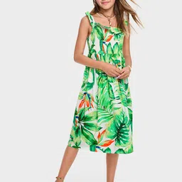 THE CHILDREN'S PLACE Girls Tropical Print Smocked Fit & Flare Dress-picture-26