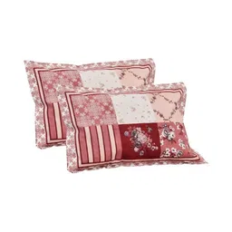 BED-SHEET.COM Red & White Floral Printed 140 TC Cotton King Bedsheet Set 2.54 m x 2.74 m image 4