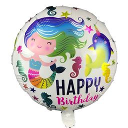 Funcart Little Mermaid Round Foil Balloon Multicolor - 18 Inches-18