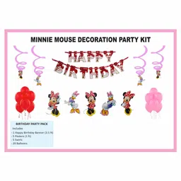 Untumble Minnie Mouse Theme Birthday Kit Red Pink - Pack of 31-picture-31