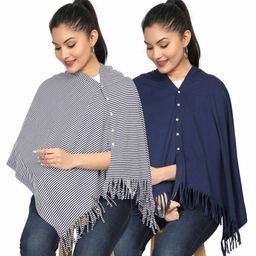 Nene Breast Feeding Multi Purpose Nursing Scarf Pack of 2 - Blue-image-45