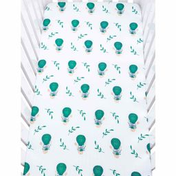 Theoni 100% Organic Cotton Muslin Cappadocia Dreams Fitted Crib Sheet - White Green-26