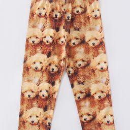 Kookie Kids Full Length Leggings Puppy Print - Brown-image-72