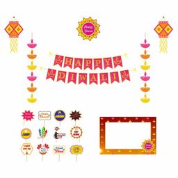 Untumble Diwali Party Props & Decoration Multicolor - Pack of 19-picture-10