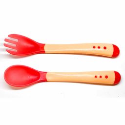 The Little Lookers Temperature Sensing Spoon & Fork Set - Red-21