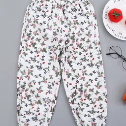Kookie Kids Full length Lounge Pant Floral Print - White-picture-47