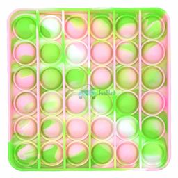 FunBlast Square Shaped Stress Relieving Silicone Pop It Fidget Toy - Multicolor-16