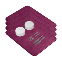 Aura 4-Pcs Purple Floor Microfiber Crockery Dish Drying Kitchen Mats-image-91