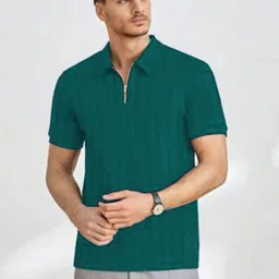 THE BEETEL HOUSE Striped Self Design Polo Collar T-shirt-image-34