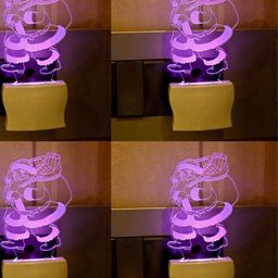 SOMIL Purple & Blue 4 Pieces Printed Glass Wall Lamps-image-91