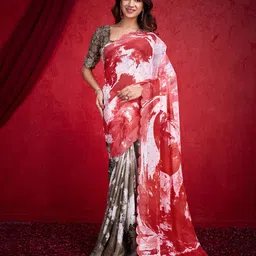 Mitera Tie and Dye Poly Chiffon Saree-26