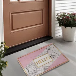 Myntra Elegant Homes Pink & White Abstract Printed Anti-Skid Doormat-50