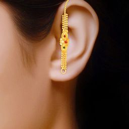 DIVASTRI Gold-Plated Contemporary Shaped Kanoti Ear Chains-image-75