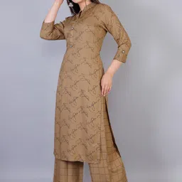OH MI DIOS Women Printed Mandarin Collar Regular Kurta with Palazzos-image-92