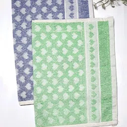 ANA Blue & Green 2 Pieces Printed Pure Cotton Hand Towels-image-96