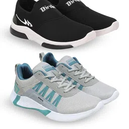 BIRDE Men Mesh Pack Of 2 Round Toe Lace-Ups Sneakers-picture-3