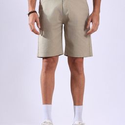 Hence Men Linen Relaxed Fit Mid-Rise Chino Shorts-image-62