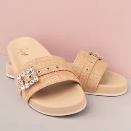 Bowtoes Women Embellished Open Toe Flats with Laser Cuts-24