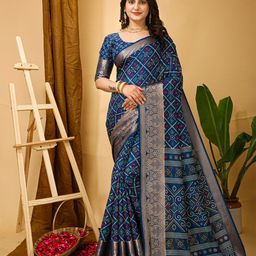 KALINI Bandhani Printed Zari Kanjeevaram Saree-image-85