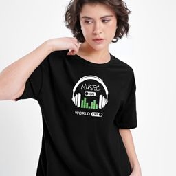 REYA Women Typography Printed Cotton T-shirt-image-50