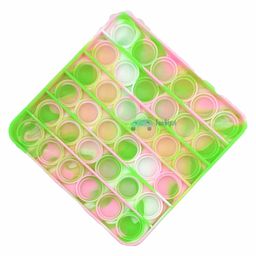 FunBlast Square Shaped Stress Relieving Silicone Pop It Fidget Toy - Multicolor image 2