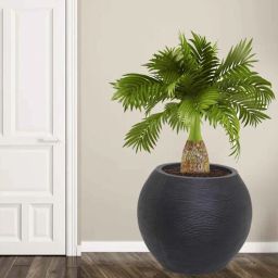 nora Medium Juniper Black Polyethylene Floor Planter-picture-47