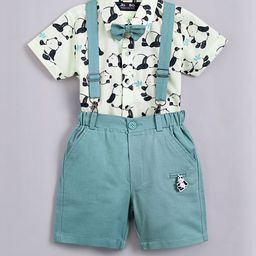 Hopscotch Boys 2-Piece Cotton Panda Printed Shirt and Shorts-picture-10