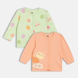 MINI KLUB Infant Girls Pack Of 2 Printed Cotton Jhabla Vests 29NGFV343-picture-10
