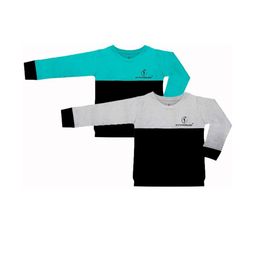 Wunderbars Kids Pack Of 2 Colourblocked Cotton T-shirts-image-96