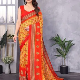The Textile Hub Printed Saree With Blouse Piece-image-28