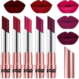 VOLO Set Of 5 Creme Matte Lipstick - 3.5 g Each - 42-43-44-45-47-image-38