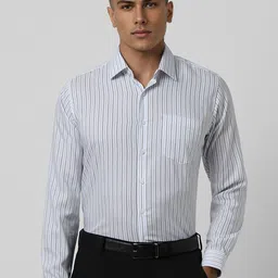 Van Heusen Men Spread Collar Vertical Striped Cotton Slim Fit Formal Shirt-image-84