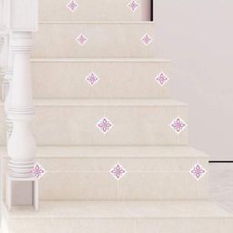 INDIAN ROYALS 15 Pieces Pink & White Ceramic Tile Stickers-image-89
