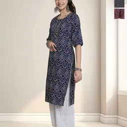 HERE&NOW Pack of 3 Women Ethnic Motifs Printed Crepe Kurta-image-84