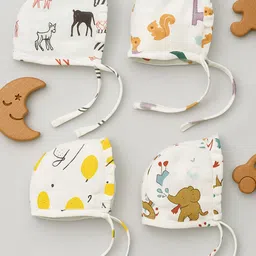 The Boo Boo Club Kids Pack Of 4 Printed Cotton Beanie-picture-8