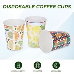 e kysa Set of 50 Printed Disposable Paper Cups - 250 ml image 3
