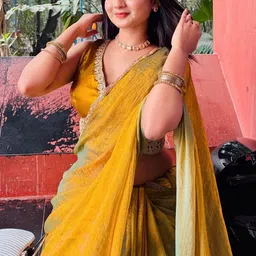 Moda Rapido Beads and Stones Mustard Tissue Tussar Saree-picture-27