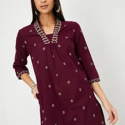 max Women Cotton Bandhani Embroidered Kurta-13