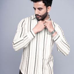 INKMAN Men Striped Casual Shirt-image-77