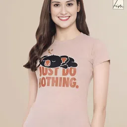Mast & Harbour Women Typography 2 Printed Applique T-shirt-picture-4