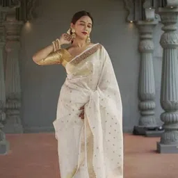 VILLE FASHION Woven Design Zari Kanjeevaram Saree-picture-15