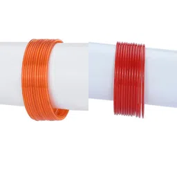 1ST TIME Set Of 24 Orange Alloy Bangles-picture-3